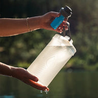42 MM Filter Cap by Hydrapak in blue and black, water filtration cap for 42MM thread bottles, ideal for outdoor hydration and running