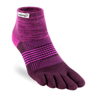 Trail Midweight Mini-Crew - Women by Injinji in purple and magenta cushioned toesock for comfort and support on uneven trails and running