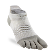 Run Lightweight No-Show - Unisex beige Injinji five-toe running sock designed for blister prevention and lightweight running comfort.