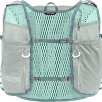 Zephyr Pro Vest 10L - Men by CamelBak in light grey and teal, hydration vest with nutrition storage for long-distance running and trail use