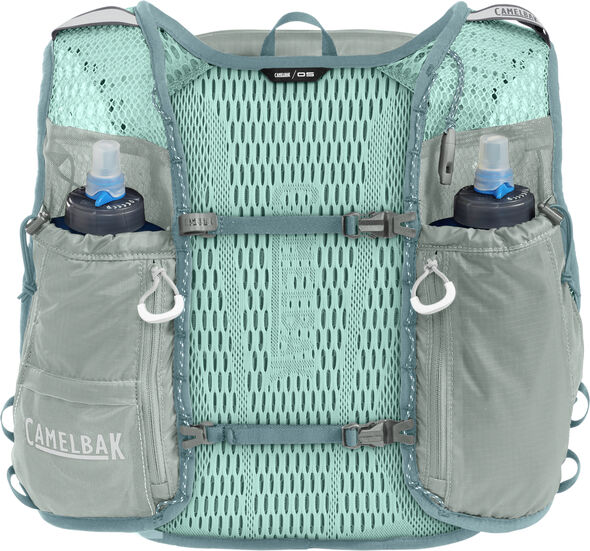 Zephyr Pro Vest 10L - Men by CamelBak in grey and mint with hydration storage and nutrition pockets for long-distance running and outdoor use