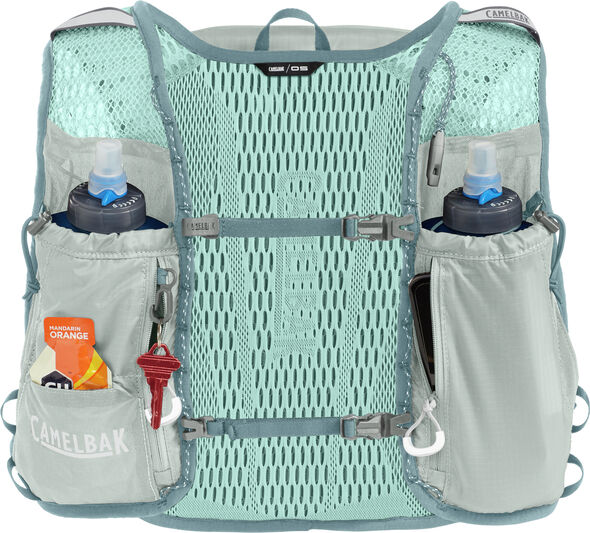 Zephyr Pro Vest 10L - Men by CamelBak in grey and light blue with hydration and nutrition storage ideal for long-distance running