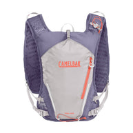 CamelBak Trail Run Vest 5.5L - Women in purple and grey, lightweight hydration vest for mountain trail running and endurance activities