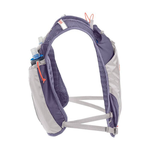 CamelBak Trail Run Vest 5.5L Women in purple and gray designed for trail running with hydration storage, lightweight and breathable for mountain runs.