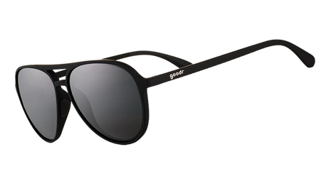 Operation Blackout by Goodr, all black Mach G aviator sunglasses, lightweight and sleek glasses for stylish outdoor wear