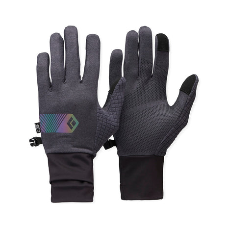 Deploy Gloves by Black Diamond in dark grey and black, lightweight gloves with touchscreen fingertips for running and outdoor training.