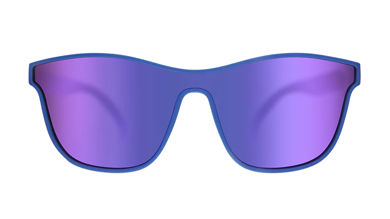 Best Dystopia Ever by Goodr in blue with futuristic design, lightweight sunglasses ideal for innovative outdoor use and style