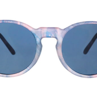 Embracing My Inner Meteorologist by Goodr in stormy pink-gray round sunglasses designed for weather lovers and outdoor use