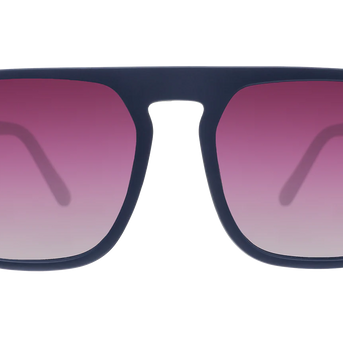 Deja Vu Daydream by Goodr in dark blue with purple gradient lenses, lightweight square aviator sunglasses for casual and outdoor use