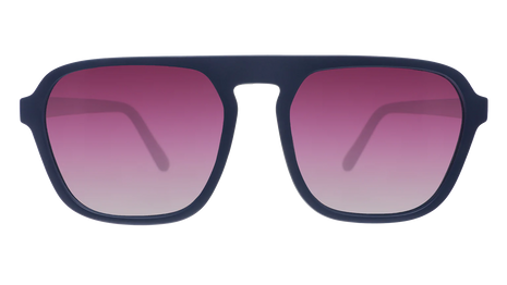 Deja Vu Daydream by Goodr in dark blue with purple gradient lenses, lightweight square aviator sunglasses for casual and outdoor use