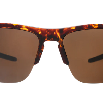 Country Club Crasher sunglasses by Goodr in brown tortoiseshell, half-rim dual-lens wrap frame with adjustable nose piece for stylish outdoor wear