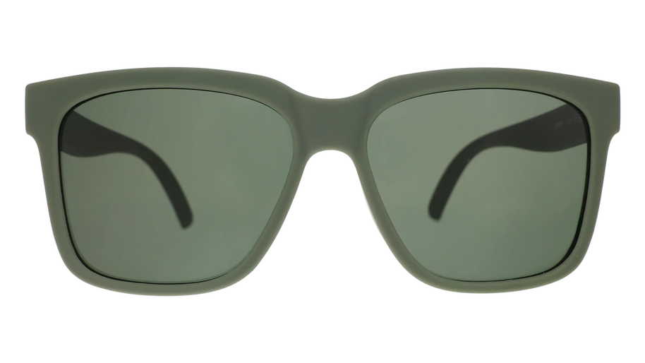 Lazy River Royalty by Goodr in dark green Tidal G frame with green water-repellent lenses floating sunglasses for pool and outdoor use