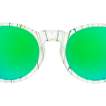 Marble Arts Master by Goodr with glossy green translucent marble frames and green polarized lenses for no-slip outdoor use