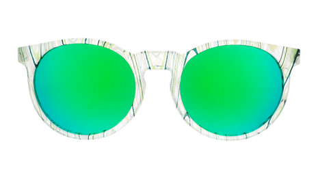 Marble Arts Master by Goodr with glossy green translucent marble frames and green polarized lenses for no-slip outdoor use