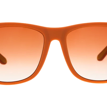 Mayor of Pangaea by Goodr in brown with orange-gold ocean gradient polarized lenses, stylish sunglasses for global influence and outdoor use