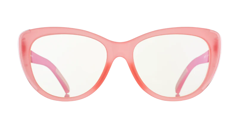 Rage Quit and Hit It by Goodr pink cat-eye frame blue light-blocking gaming glasses for medium noggins, stylish and functional accessory