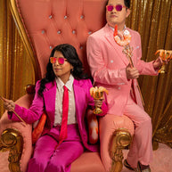 Shrimpin' Ain't Easy by Goodr pink mirrored reflective lenses glasses with slim fit frames for smaller faces, stylish and glare reducing