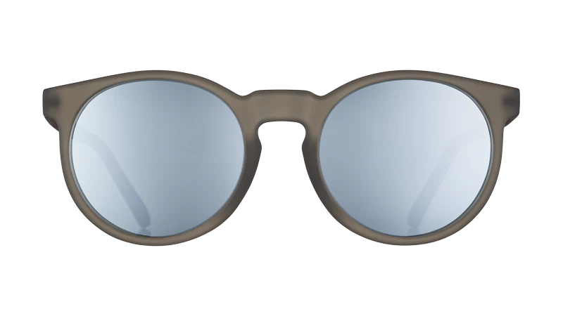They Were Out Of Black by Goodr gray round polarized sunglasses slim fit for smaller faces, no slip, ideal for outdoor use