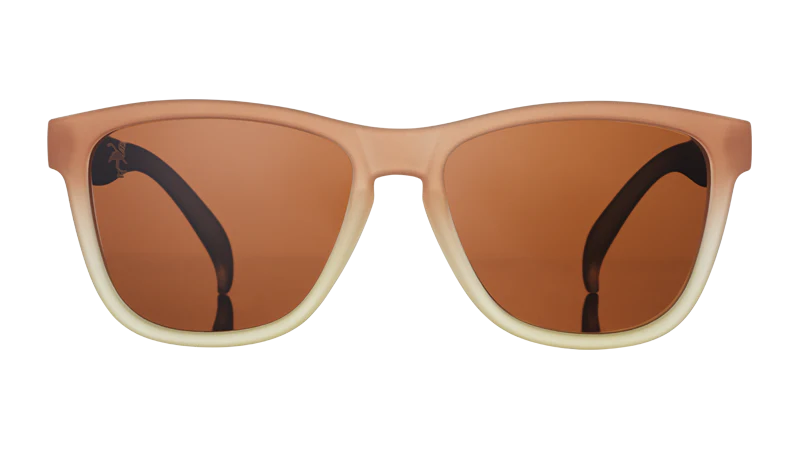 Three Parts Tee by Goodr in brown gradient with polarized high contrast lenses, perfect for golf and outdoor celebration use