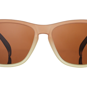 Three Parts Tee by Goodr in brown gradient with polarized high contrast lenses, perfect for golf and outdoor celebration use