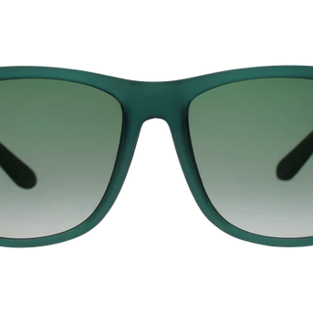 Underwater Thunder Plunder by Goodr, translucent teal frame sunglasses with green gradient lenses, non-slip, stylish and functional design
