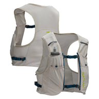 Pinnacle Run Lite Vest by Nathan in light beige with breathable minimalist design, hydration storage for road and trail running training