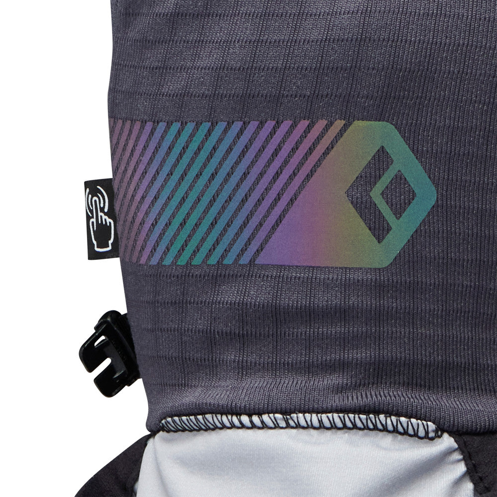 Gridtech Storm Hood Gloves by Black Diamond in dark grey with thermal grid fleece for warmth and moisture wicking protection against weather