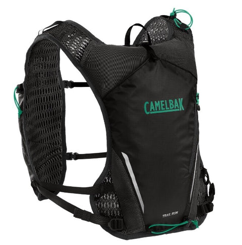 CamelBak Trail Run Vest 5.5L in black mesh with hydration system, lightweight for trail running and long-distance outdoor exploration