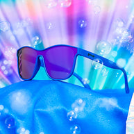 Best Dystopia Ever by Goodr in vibrant blue, futuristic sunglasses with crisp lenses designed for outdoor use and style