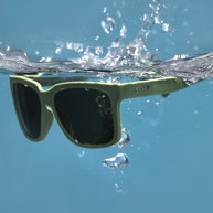Lazy River Royalty by Goodr in dark green Tidal G frames with green water-repellent lenses, floating sunglasses for pool and water use