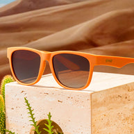 Mayor of Pangaea by Goodr in brown with orange-gold polarized ocean gradient lenses sunglasses ideal for outdoor use and global influence