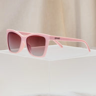 Rosé Retail Therapy by Goodr in light pink with rose ocean gradie lenses, stylish sunnies perfect for casual and outdoor wear