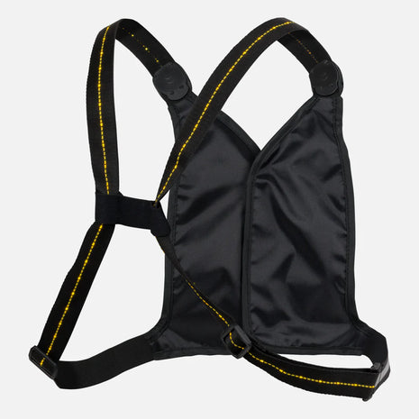 Laser Light Web Vest by Nathan in black with LED thread and reflective web, lightweight safety vest for low light running and outdoor use.