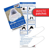 Heel Hole Preventer by Trainer Armour in white, self-adhesive wrap-around patches to prevent and repair heel holes on footwear