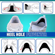 Heel Hole Preventer by Trainer Armour in black self-adhesive wrap-around patch to prevent or repair heel holes in footwear