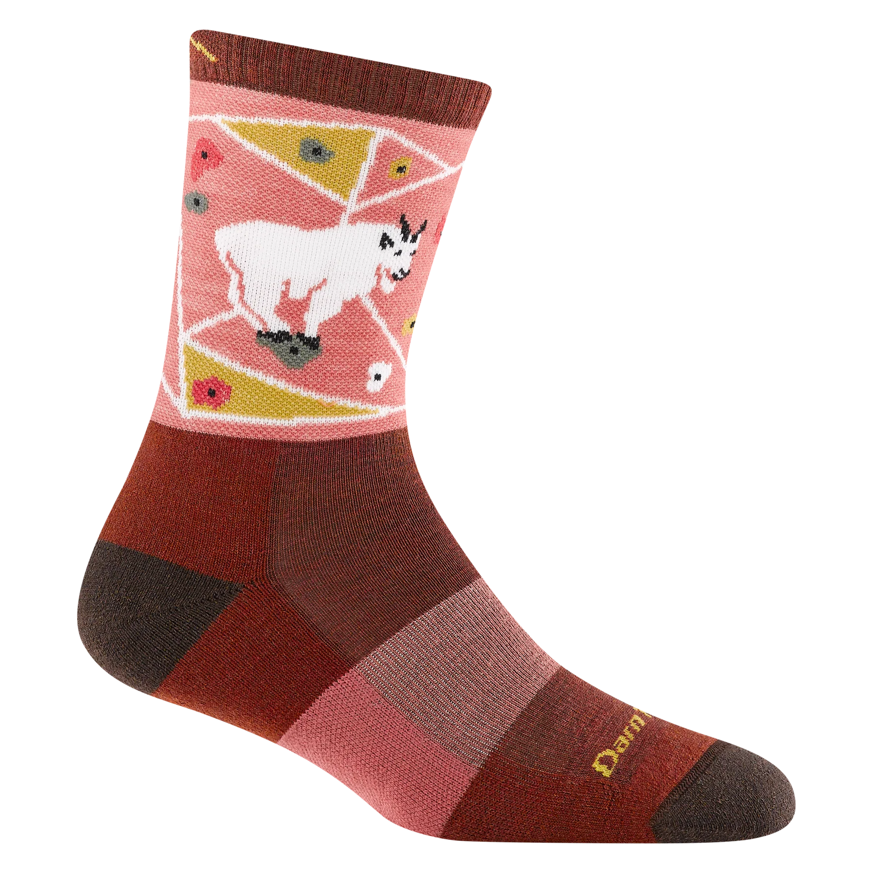 Critter Club Micro Crew Lightweight w/ Cushion Hiking Sock - Women by Darn Tough in rust with animal design, breathable cushioning for casual hiking