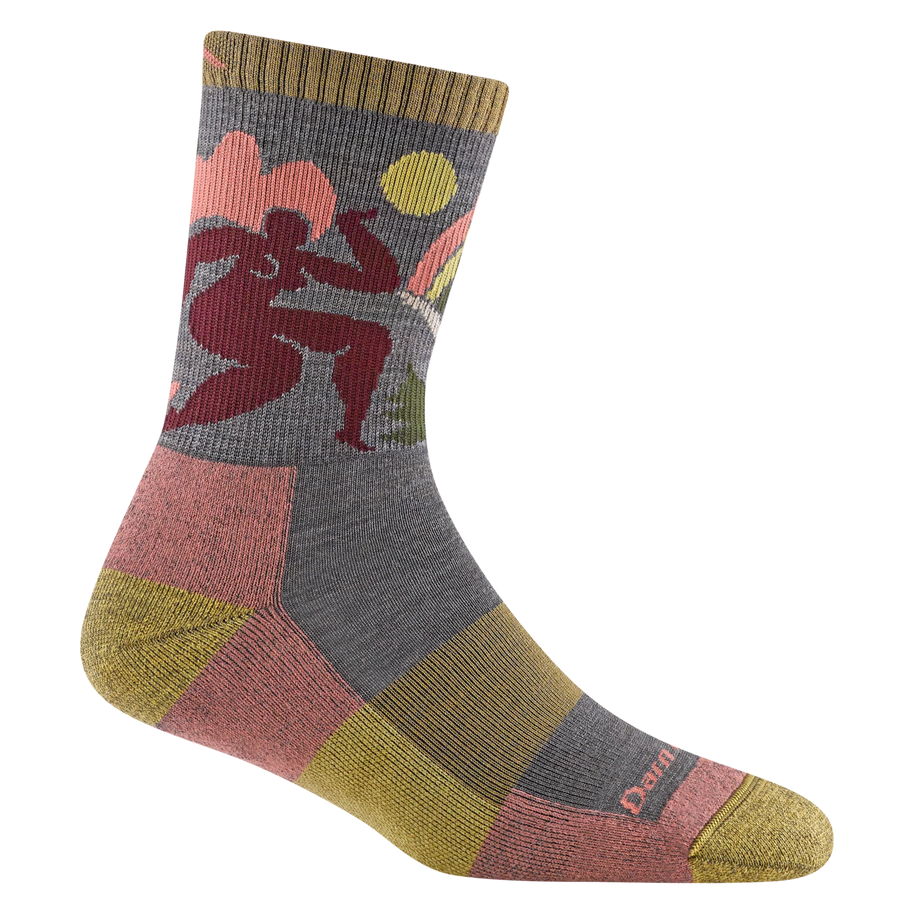 Trailblazer Micro Crew Lightweight With Cushion by Darn Tough in grey, olive, and rust with cushioning for comfort and nature-inspired design