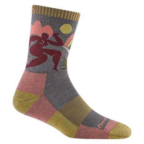 Trailblazer Micro Crew Lightweight With Cushion by Darn Tough in grey, olive, and rust with cushioning for comfort and nature-inspired design