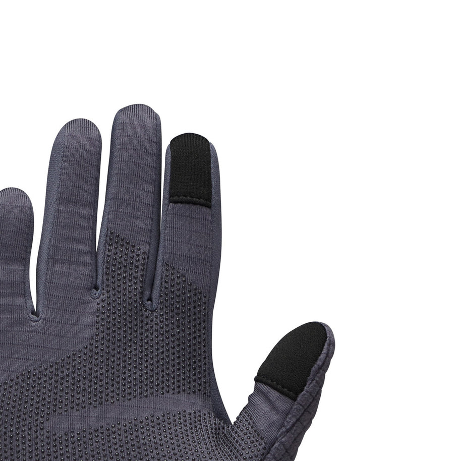 Gridtech Storm Hood Gloves by Black Diamond in dark grey with thermal grid fleece, breathable and moisture-wicking for cold weather use
