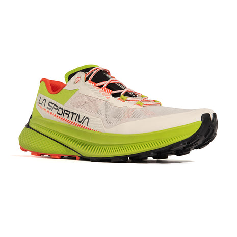 Prodigio - Men by La Sportiva in beige, green, and orange with XFlow™ foam cushioning for stable trail running and outdoor use