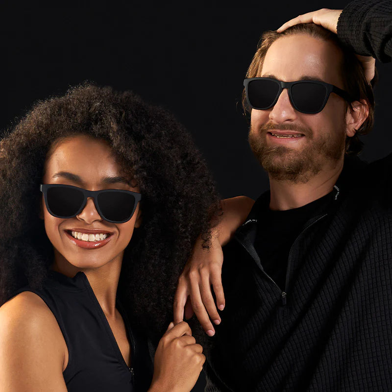 A Unicorn's Calamity sunglasses by Goodr in black-on-black, durable glasses with unicorn magic, ideal for casual and outdoor use