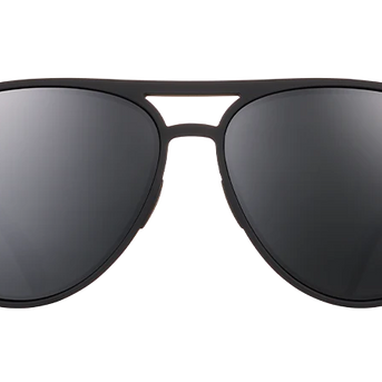 Operation Blackout by Goodr, all black Mach G aviator sunglasses with sleek design, ideal for stylish sun protection and outdoor use