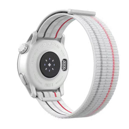 PACE 3 GPS Sport Watch by Coros in white and gray with red stripe, lightweight GPS watch for training and recovery tracking