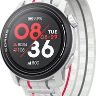 PACE 3 GPS Sport Watch by Coros in white with red and grey stripes, lightweight GPS watch for running and training tracking
