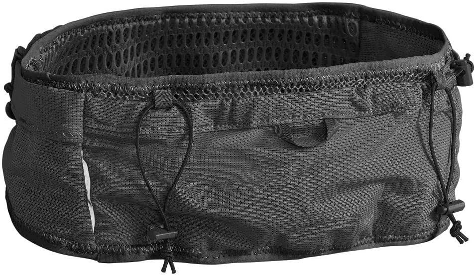 Ultra Belt 3L by CamelBak in black, minimal hydration belt with 17-oz Quick Stow flask, breathable 3D mesh for running and outdoor use
