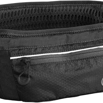 Ultra Belt 3L by CamelBak in black, minimal hydration belt with 3D mesh, stores 17-oz Quick Stow flask for running and outdoor use