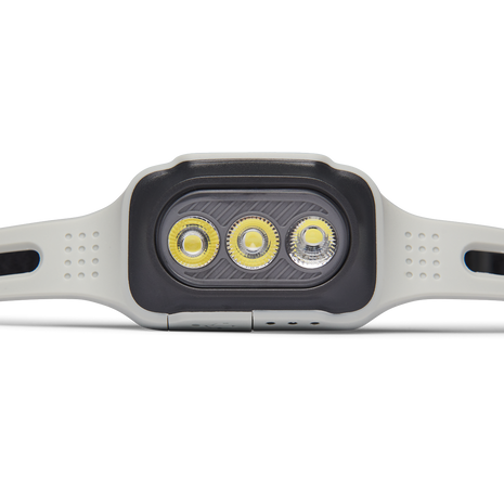 Deploy Run Headlamp by Black Diamond in white and black with 325-lumen output and variable angle lens for running and safety use.