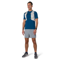 Pinnacle Run Lite Vest by Nathan in light grey, ultra-lightweight breathable hydration vest for road and trail running training
