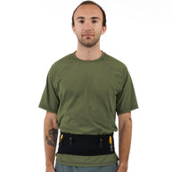 Running Band by Naked in black with yellow accents, high-performance waist belt for carrying fuel, fluids, and accessories during running