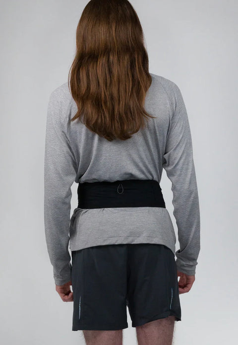 SL Running Band by Naked in black, lightweight waist belt designed for carrying essentials during 5K to half marathon runs